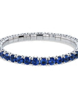 20.18ct Blue Sapphire White Gold Prong Set Tennis Bracelet Bracelets Curated by H