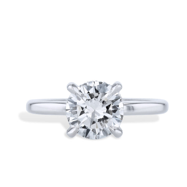 Platinum Round Diamond Engagement Ring Rings H&H Jewels