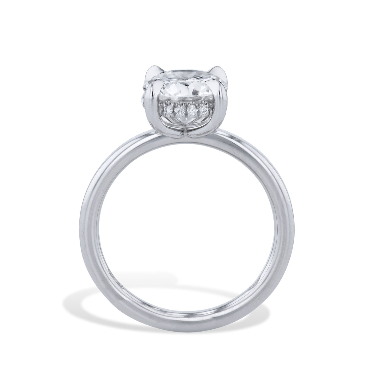 Platinum Round Diamond Engagement Ring - Alternate View 1