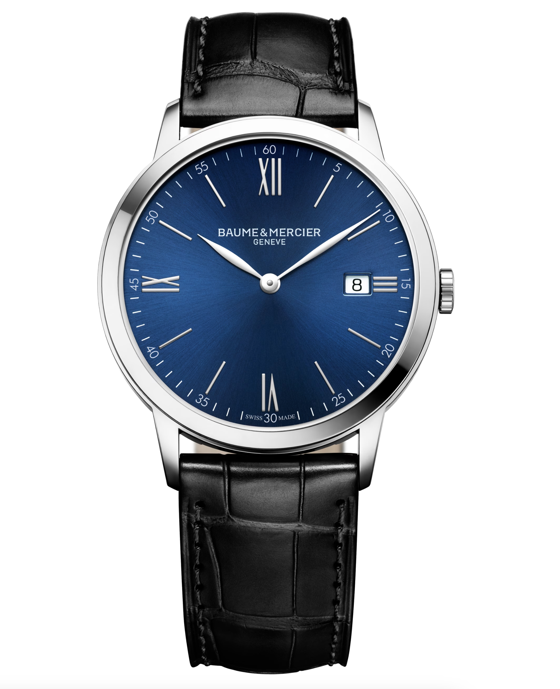 Baume &amp; Mercier Classima Blue Steel 40mm Automatic Watch - 10324 Watches Baume &amp; Mercier