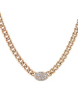 Rose Gold Oval Pave Diamond Necklace Necklaces Curated by H