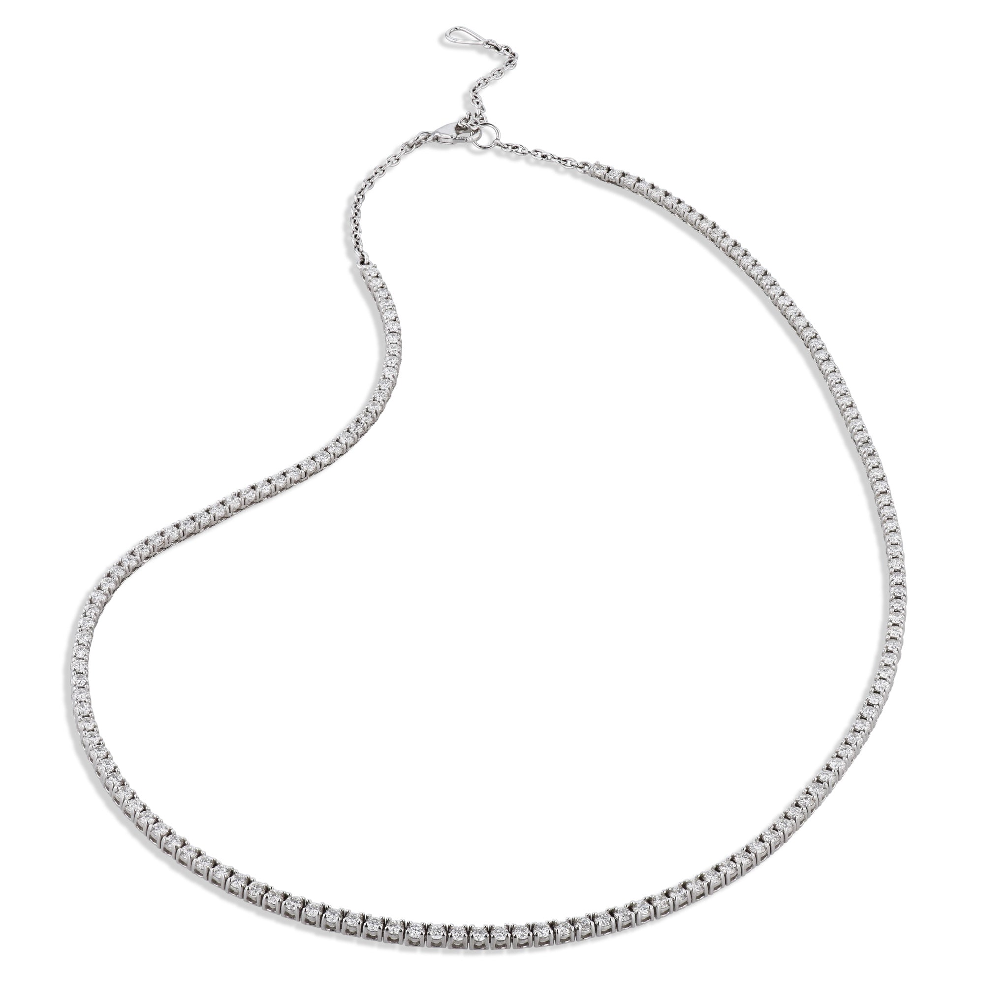 White Gold Diamond Tennis Necklace Necklaces H&amp;H Jewels