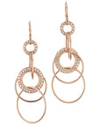Rose Gold and Diamond Circle Drop Earrings Earrings Curated by H