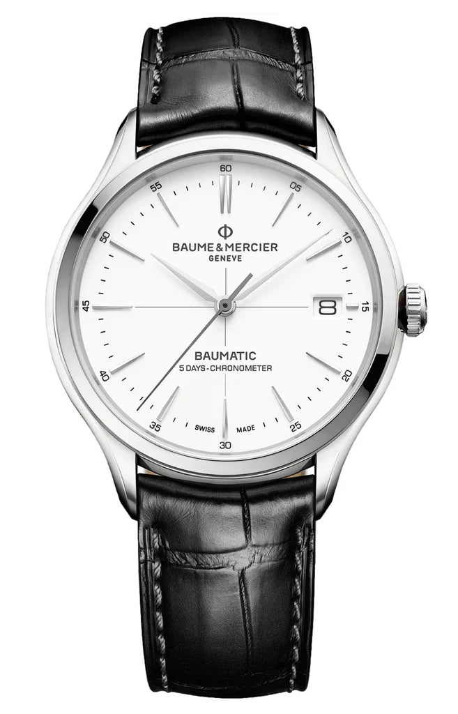 Baume &amp; Mercier Clifton Baumatic COSC Automatic 40mm Automatic Watch - 10518 Watches Baume &amp; Mercier