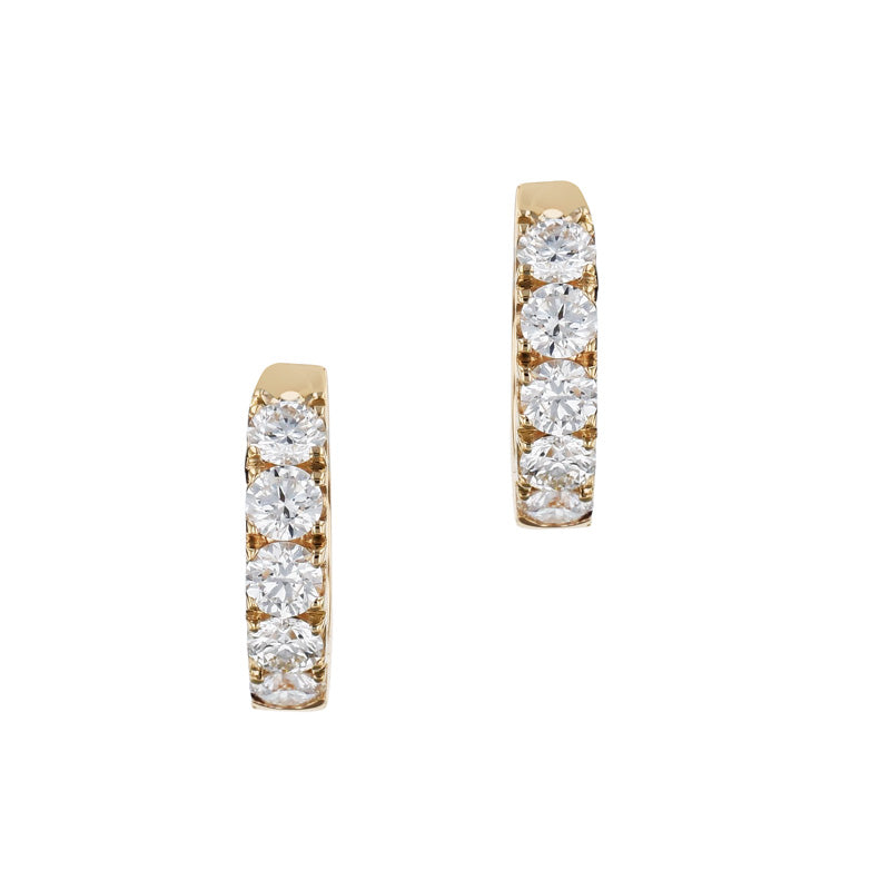 18kt Yellow Gold Diamond Hoop Earrings Earrings Curated by H