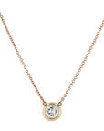 Round Diamond Rose Gold Pendant Necklace Necklaces H&H Jewels