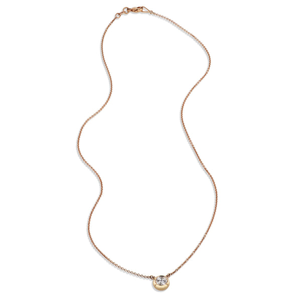 Round Diamond Rose Gold Pendant Necklace Necklaces H&H Jewels