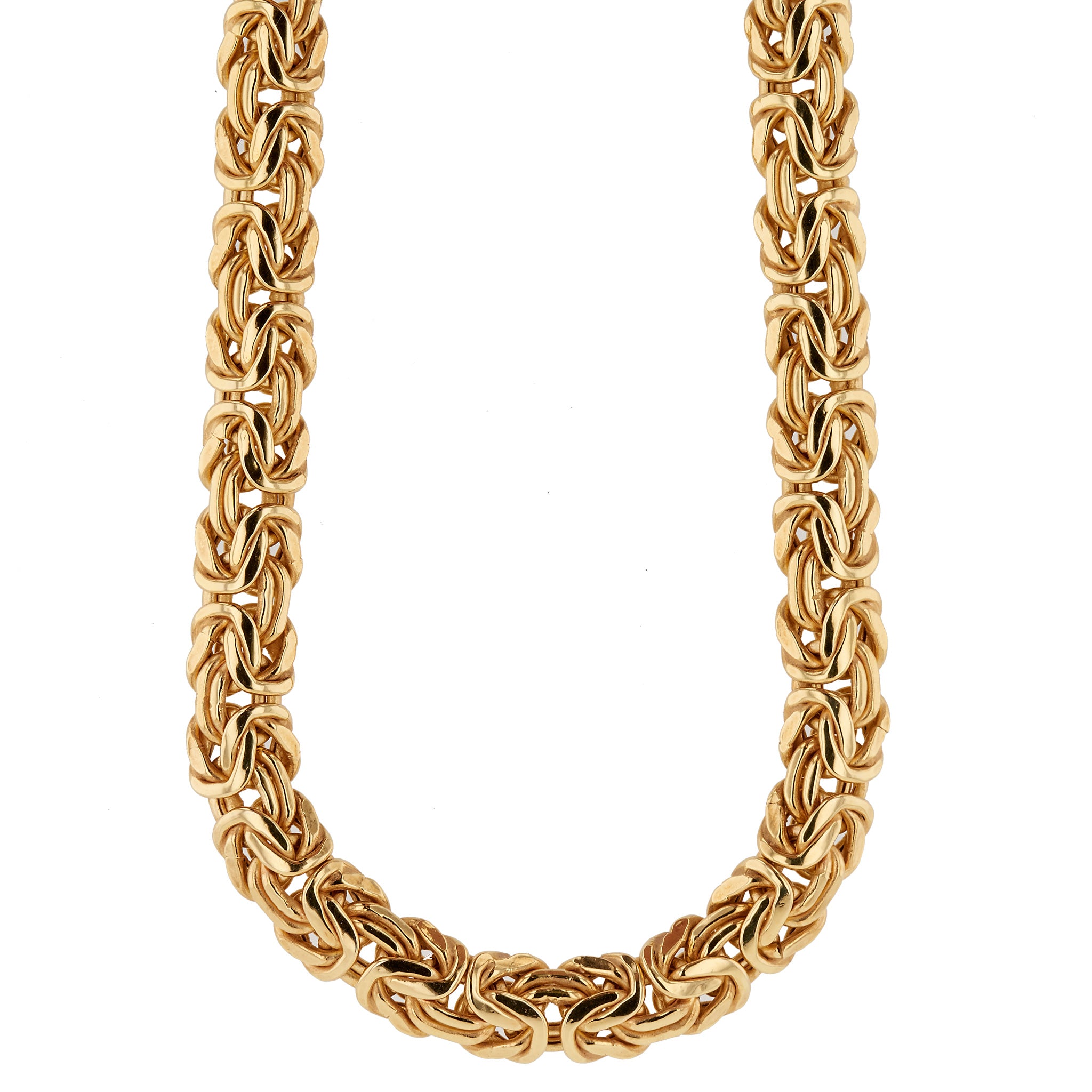 Yellow Gold Italian Byzantine Chain Necklace Bracelets Estate &amp; Vintage