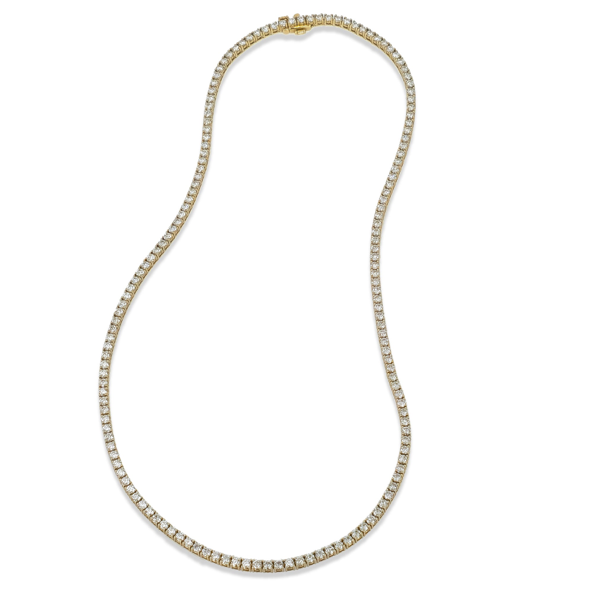 Yellow Gold Diamond Riviera Tennis Necklace Necklaces H&amp;H Jewels