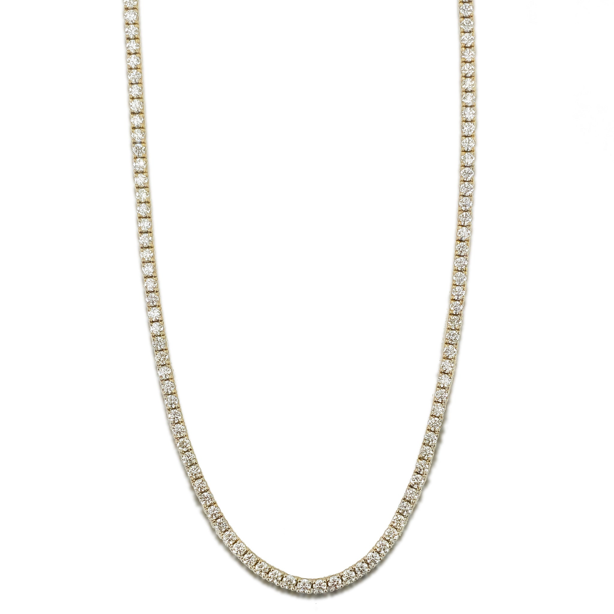 Yellow Gold Diamond Riviera Tennis Necklace Necklaces H&amp;H Jewels