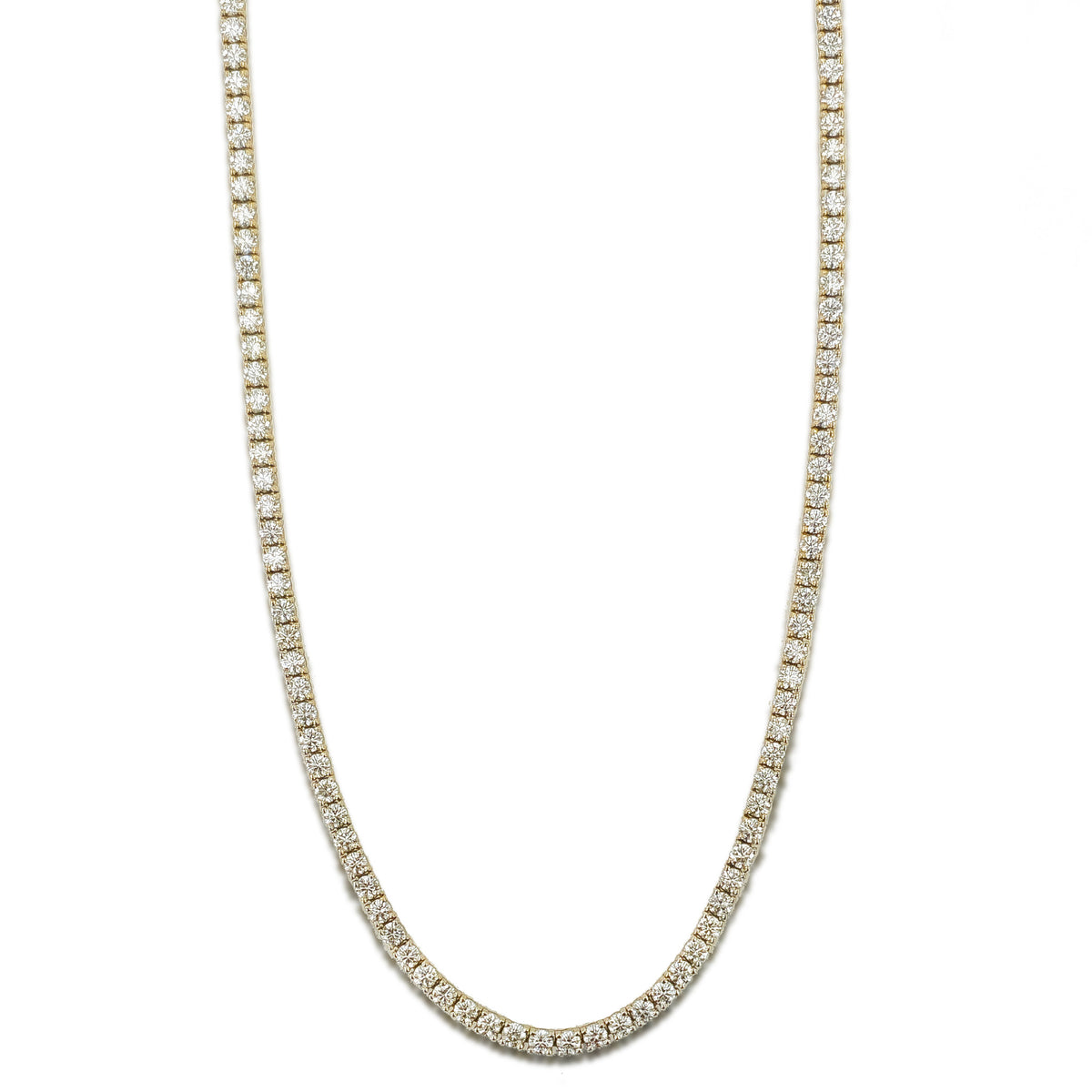 Yellow Gold Diamond Riviera Tennis Necklace Necklaces H&H Jewels