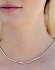 Yellow Gold Diamond Riviera Tennis Necklace Necklaces H&H Jewels