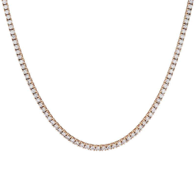 18kt Rose Gold Diamond Tennis Necklace Necklaces H&H Jewels