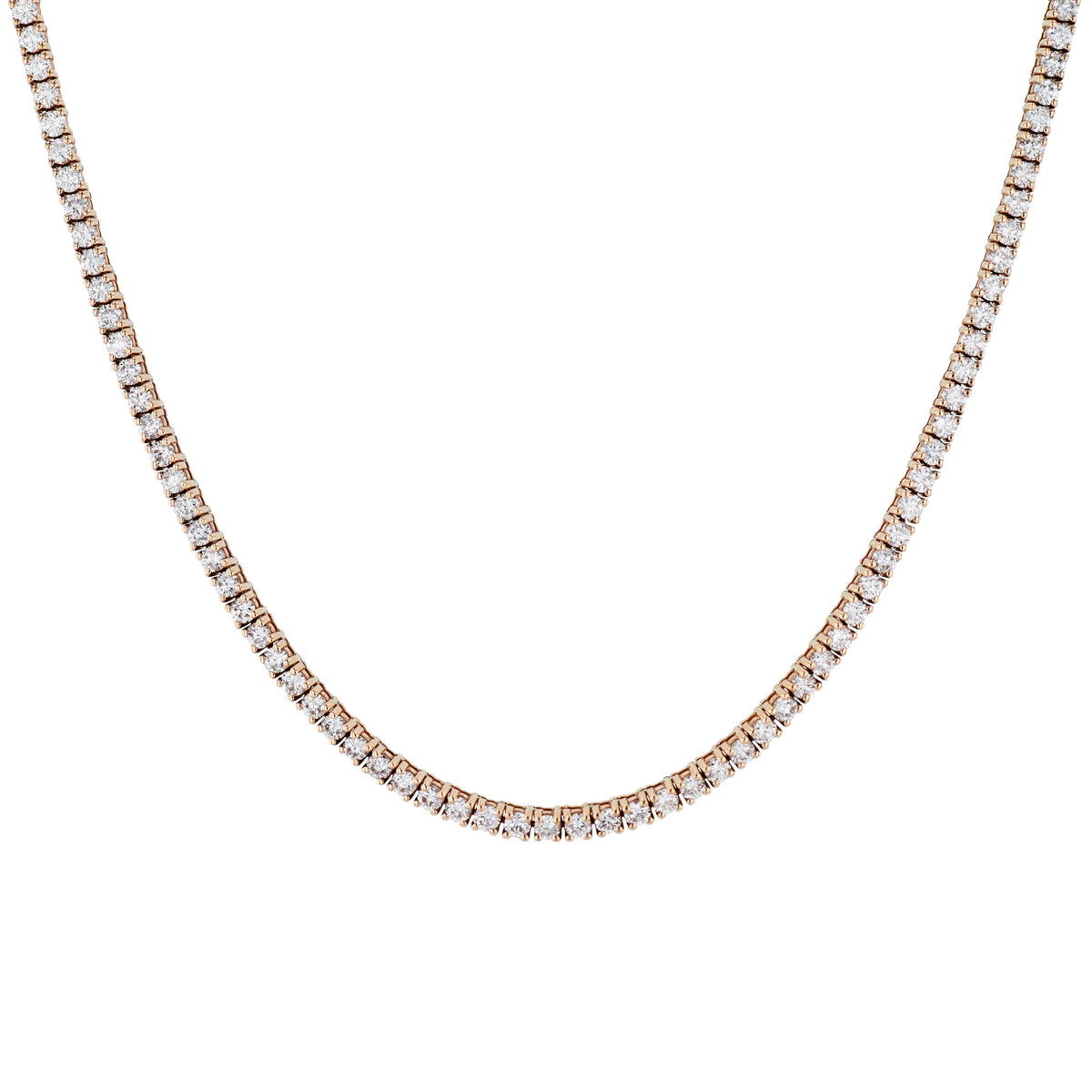 18kt Rose Gold Diamond Tennis Necklace Necklaces H&H Jewels