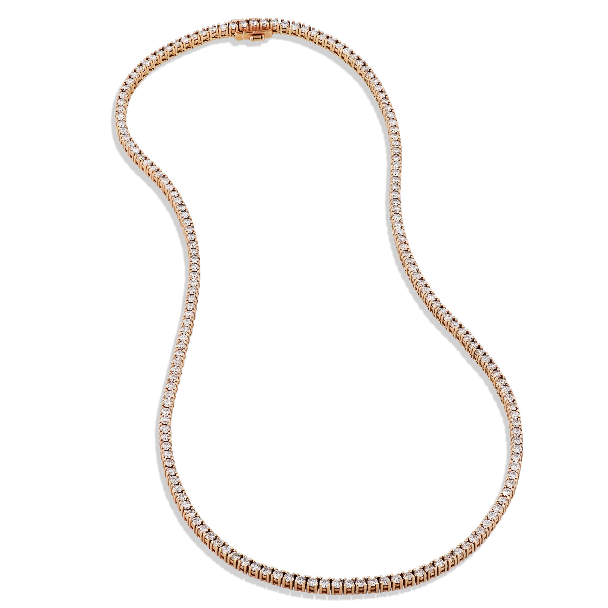 18kt Rose Gold Diamond Tennis Necklace Necklaces H&amp;H Jewels