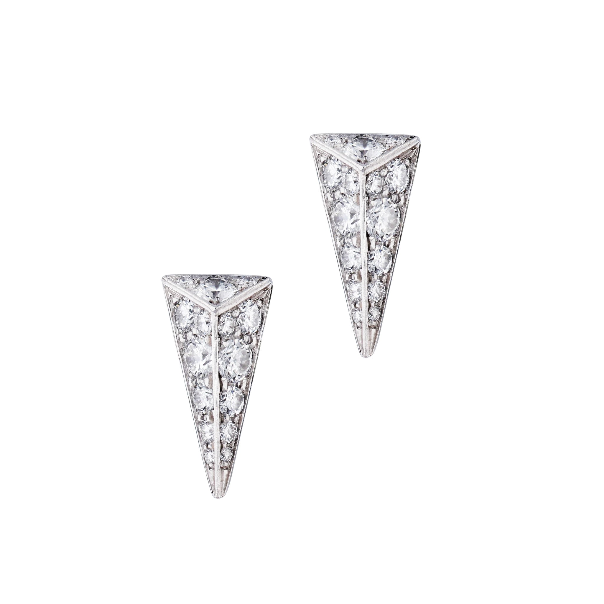 Kristen Farrel Diamond White Gold Estate Earrings Earrings Estate &amp; Vintage