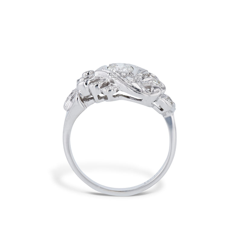 1950's Diamond White Gold Estate Ring Rings Estate & Vintage