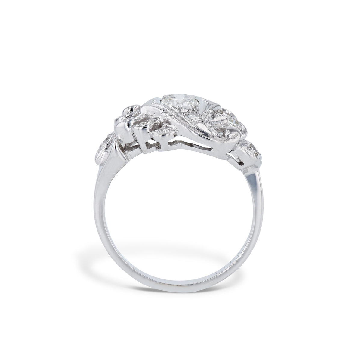 1950's Diamond White Gold Estate Ring - Alternate View 1