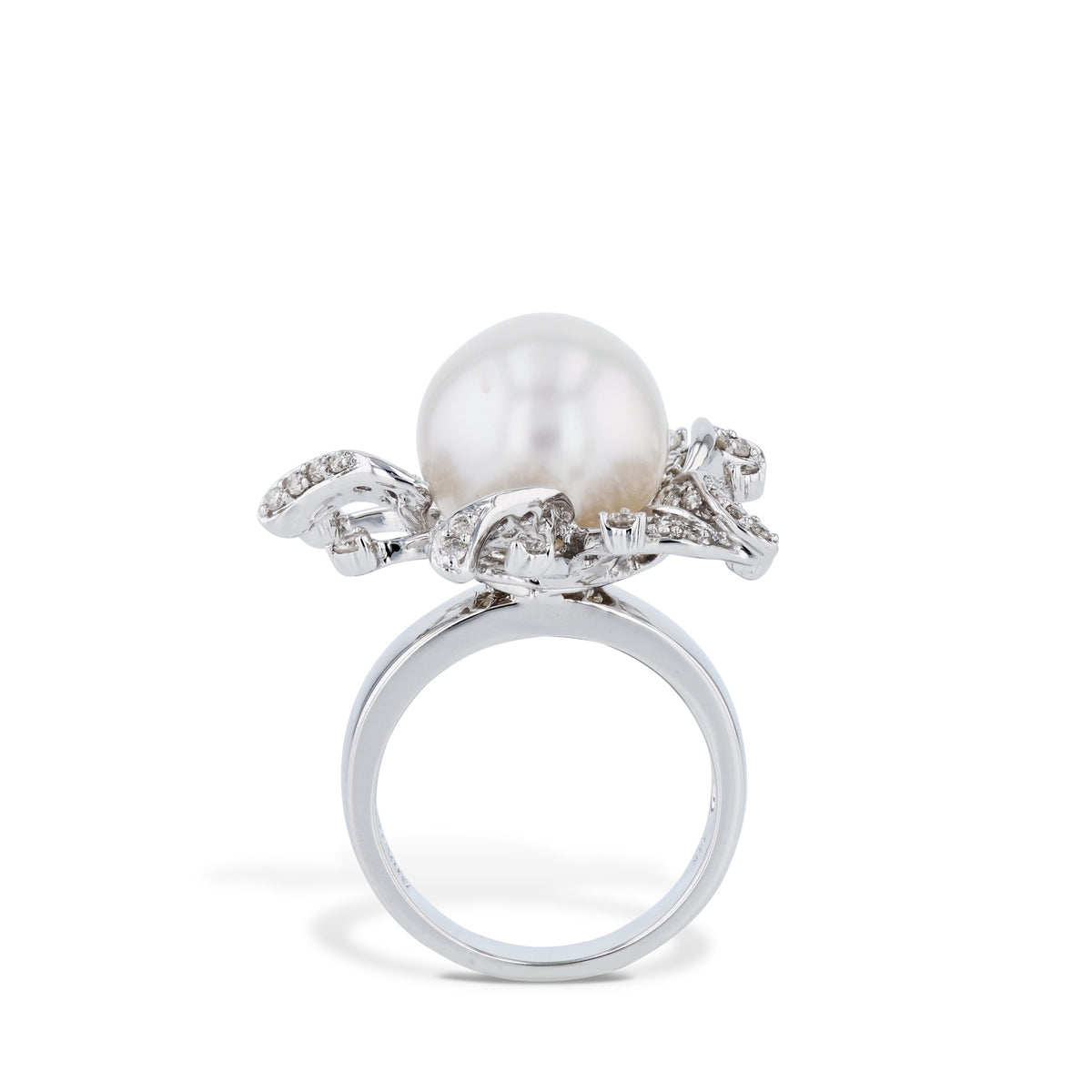 South Sea Pearl Diamond White Gold Estate Ring - Alternate View 1