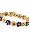 Ruby Yellow Gold Royal Blue Enamel Estate Bracelet Bracelets Estate & Vintage