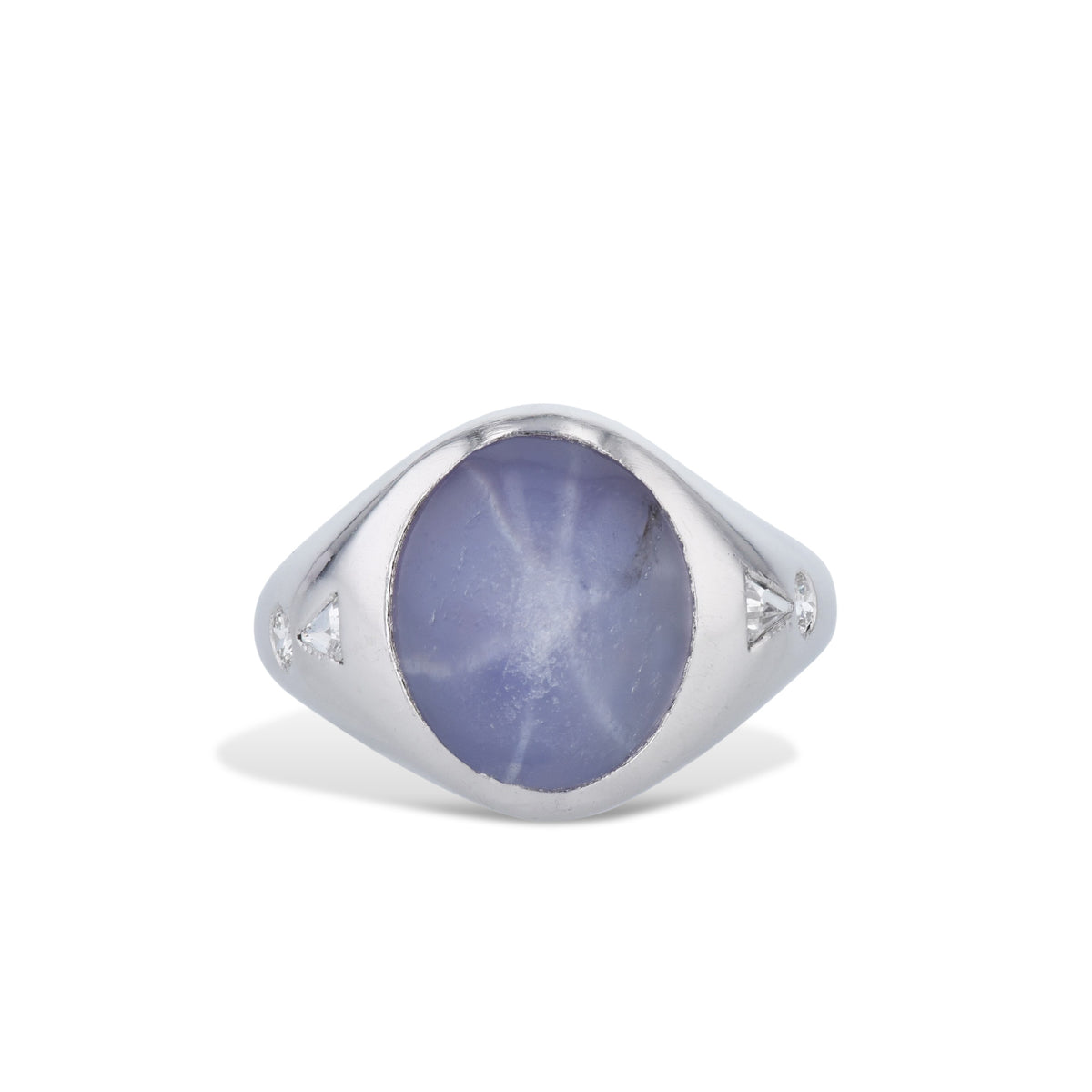 Star Sapphire Diamond Platinum Estate Ring Rings Estate & Vintage