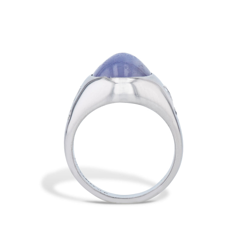 Star Sapphire Diamond Platinum Estate Ring Rings Estate & Vintage