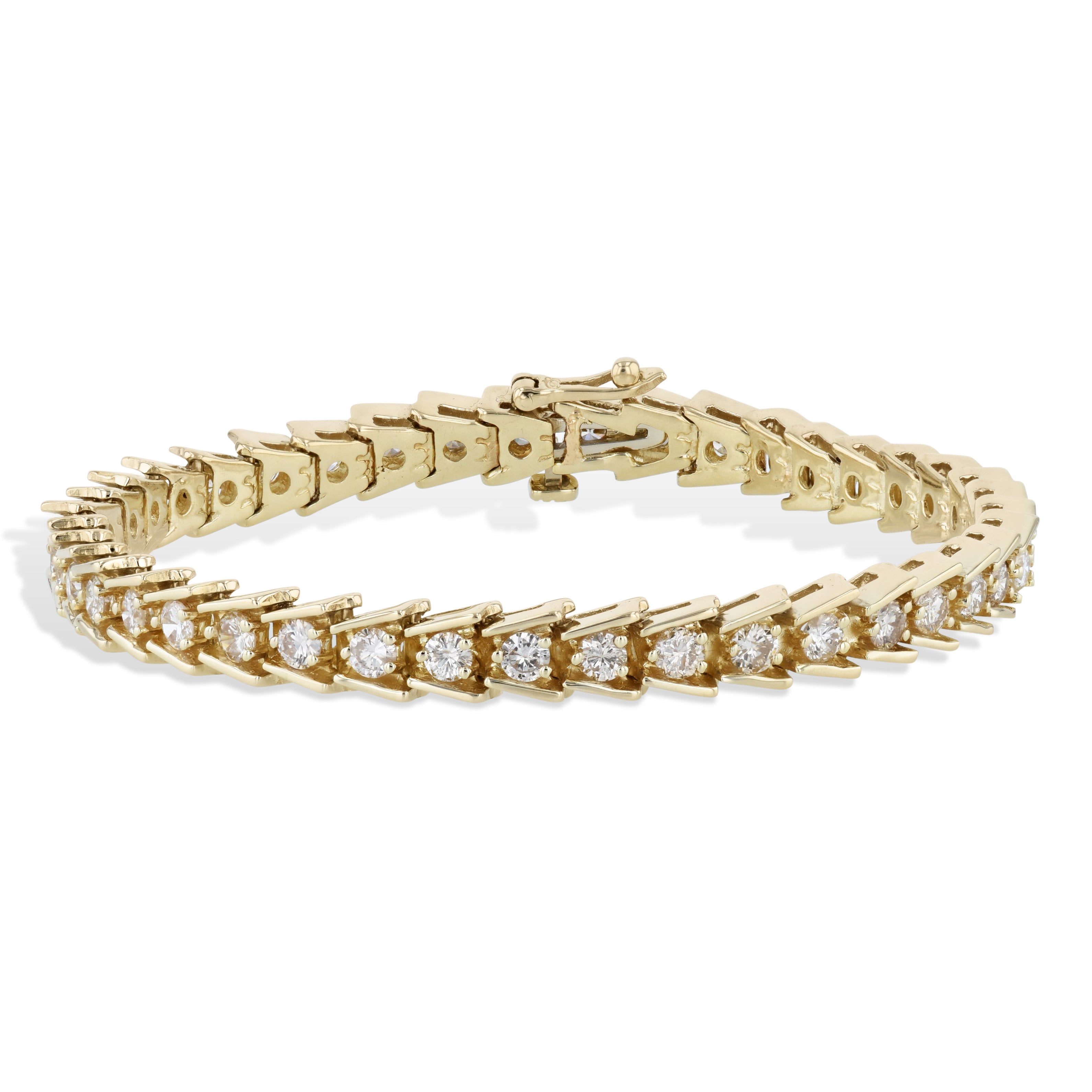 Yellow Gold Diamond Estate Tennis Bracelet Bracelets Estate &amp; Vintage