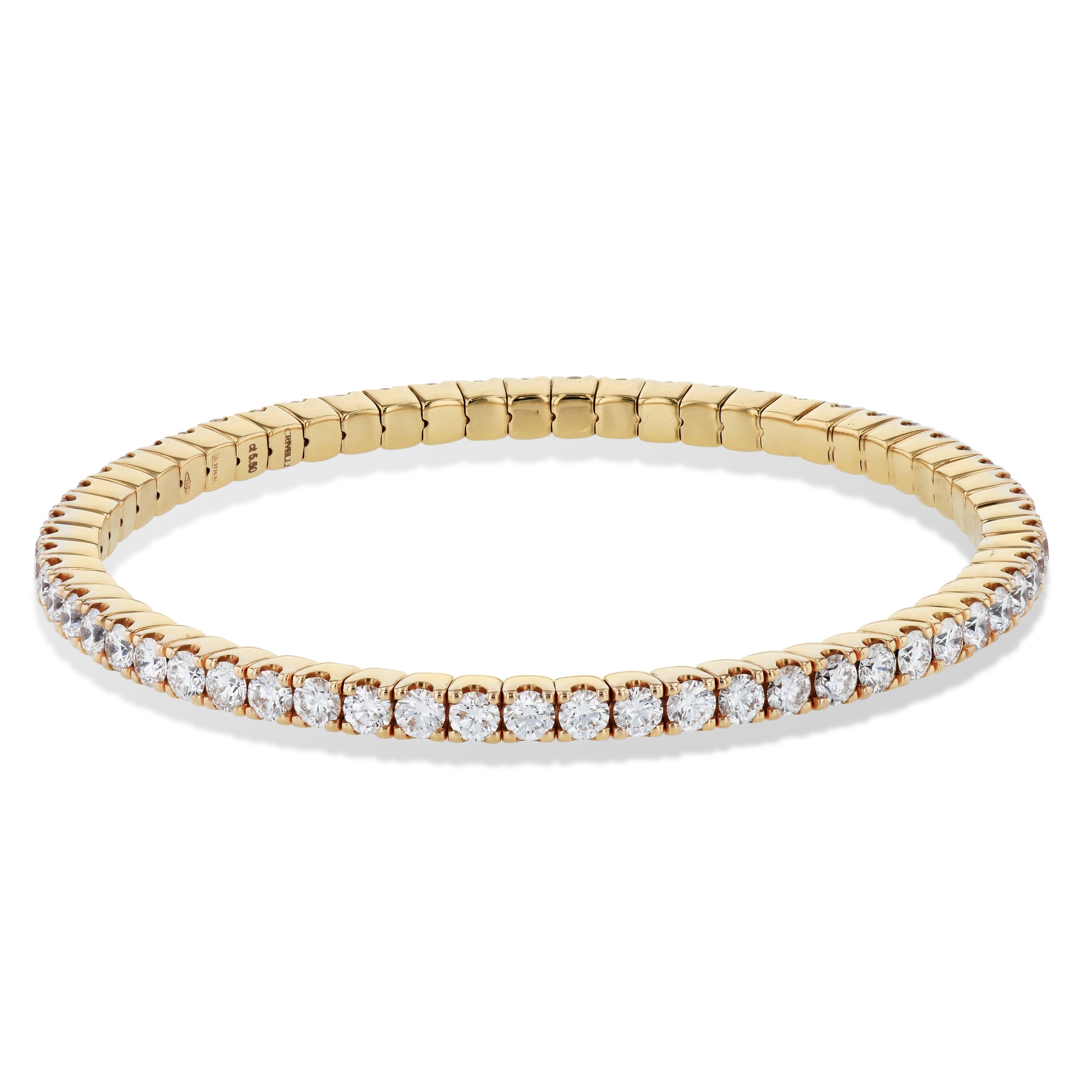 Rose Gold Diamond Stretch Tennis Bracelet Bracelets Curated by H