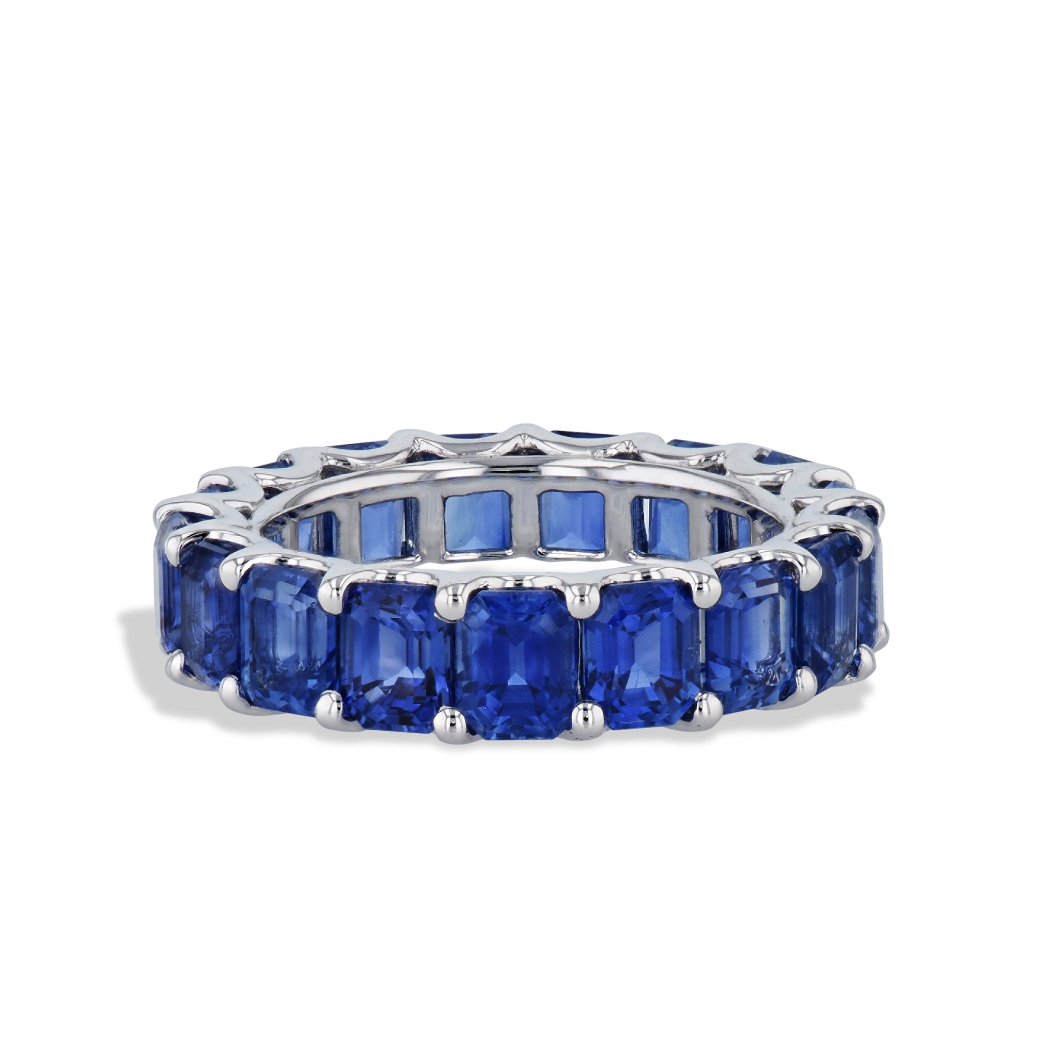 Sapphire 18K White Gold Eternity Band Ring Rings Curated by H
