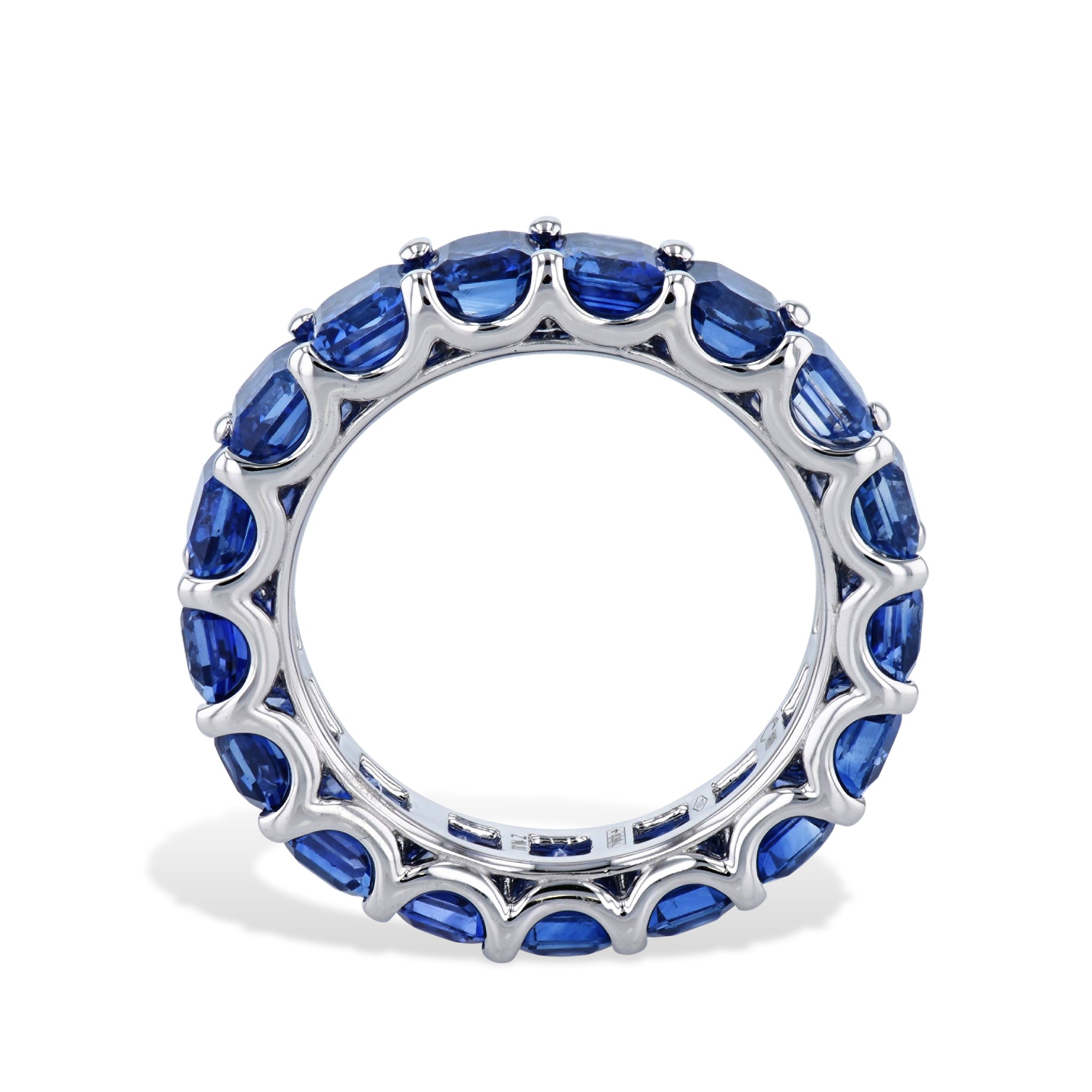 Sapphire 18K White Gold Eternity Band Ring Rings Curated by H