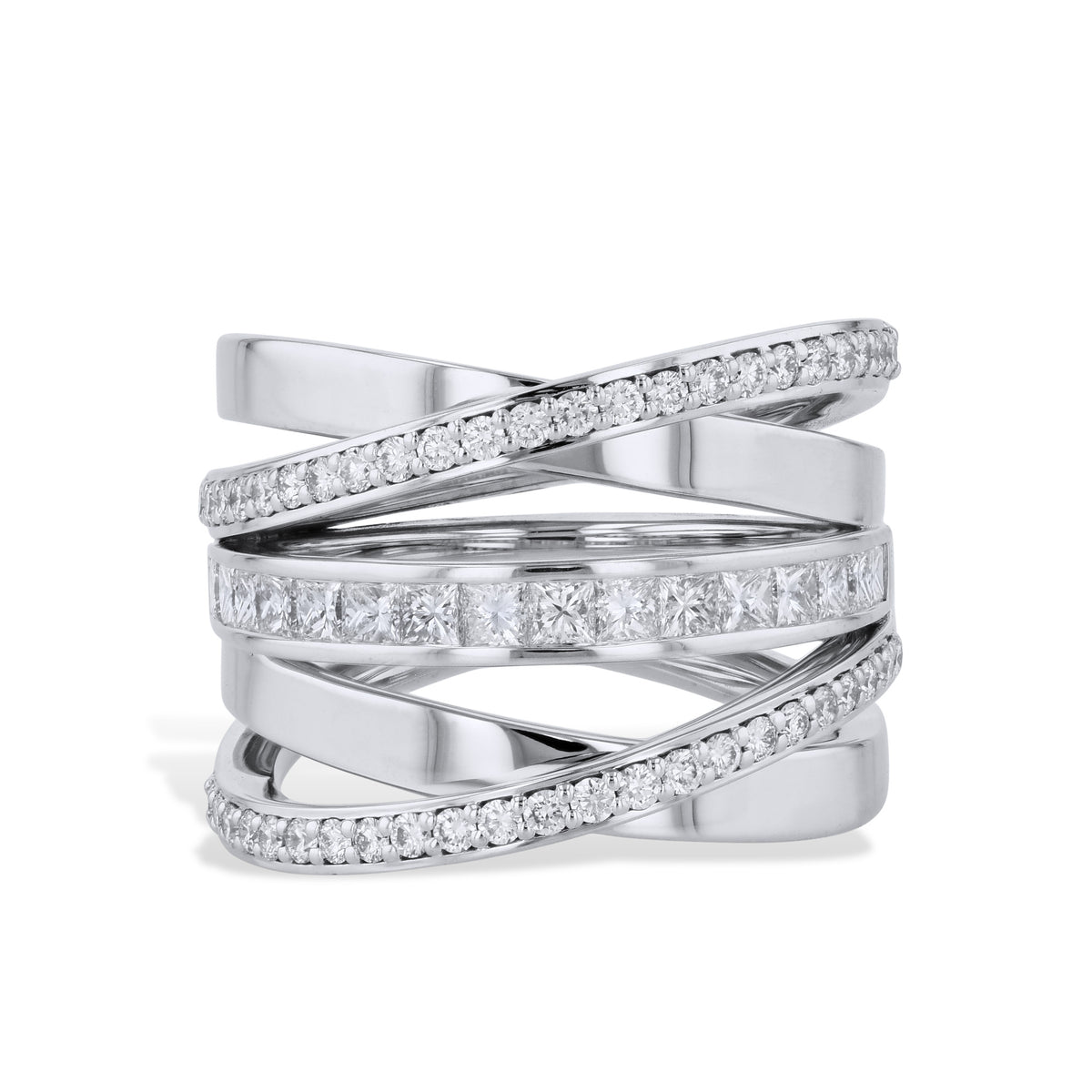 18K White Gold Channel Set Diamond Ring Rings Curated by H