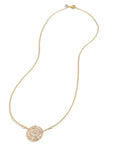 Diamond Pave Disc Yellow Gold Necklace Necklaces Curated by H