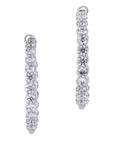 White Gold Diamond Bezel Hoop Earrings Earrings Curated by H