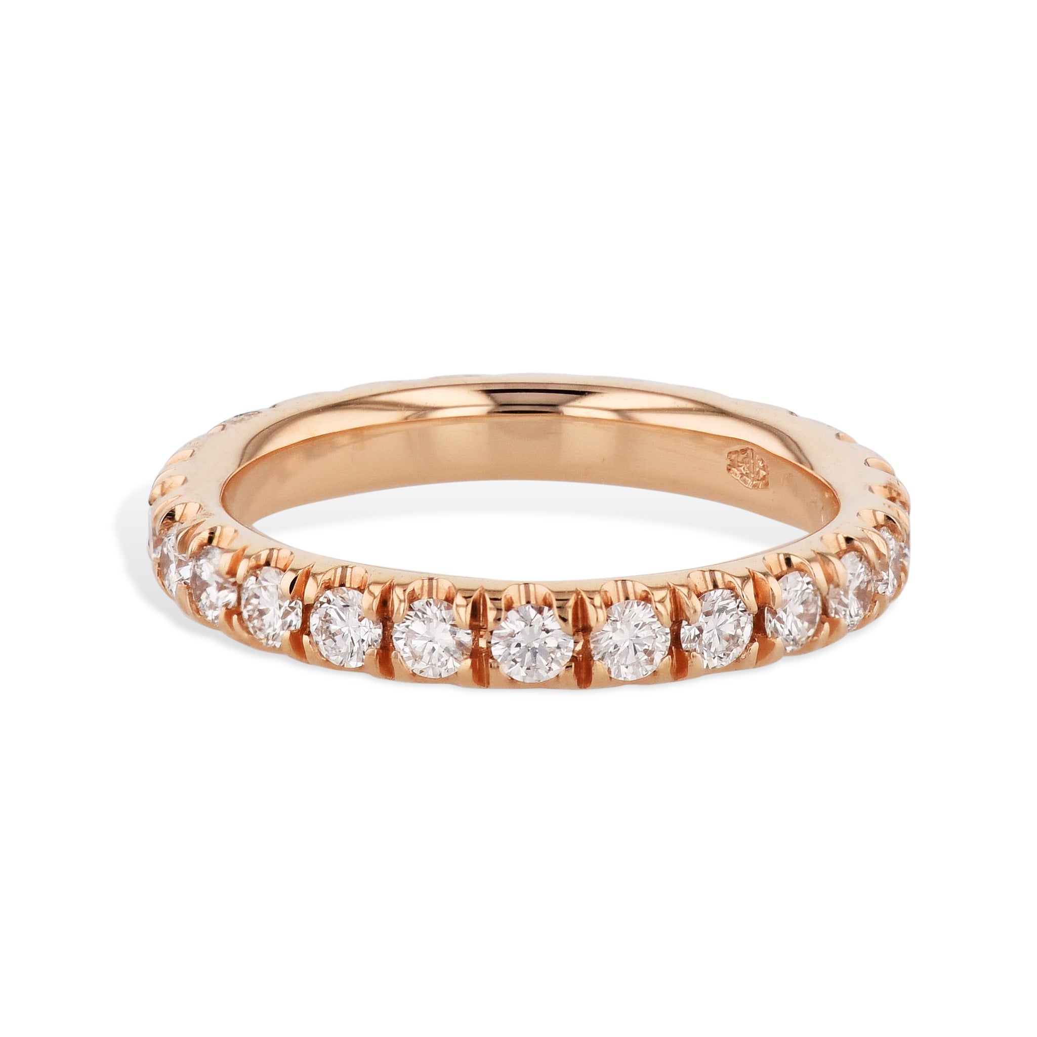 Rose Gold Diamond Eternity Band Ring Rings H&amp;H Jewels