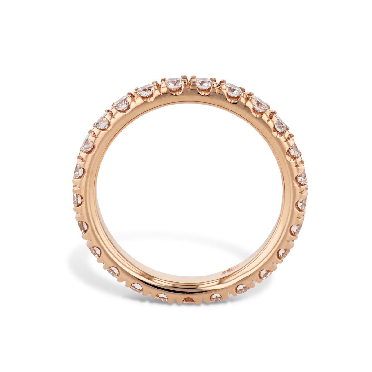 Rose Gold Diamond Eternity Band Ring - Alternate View 1