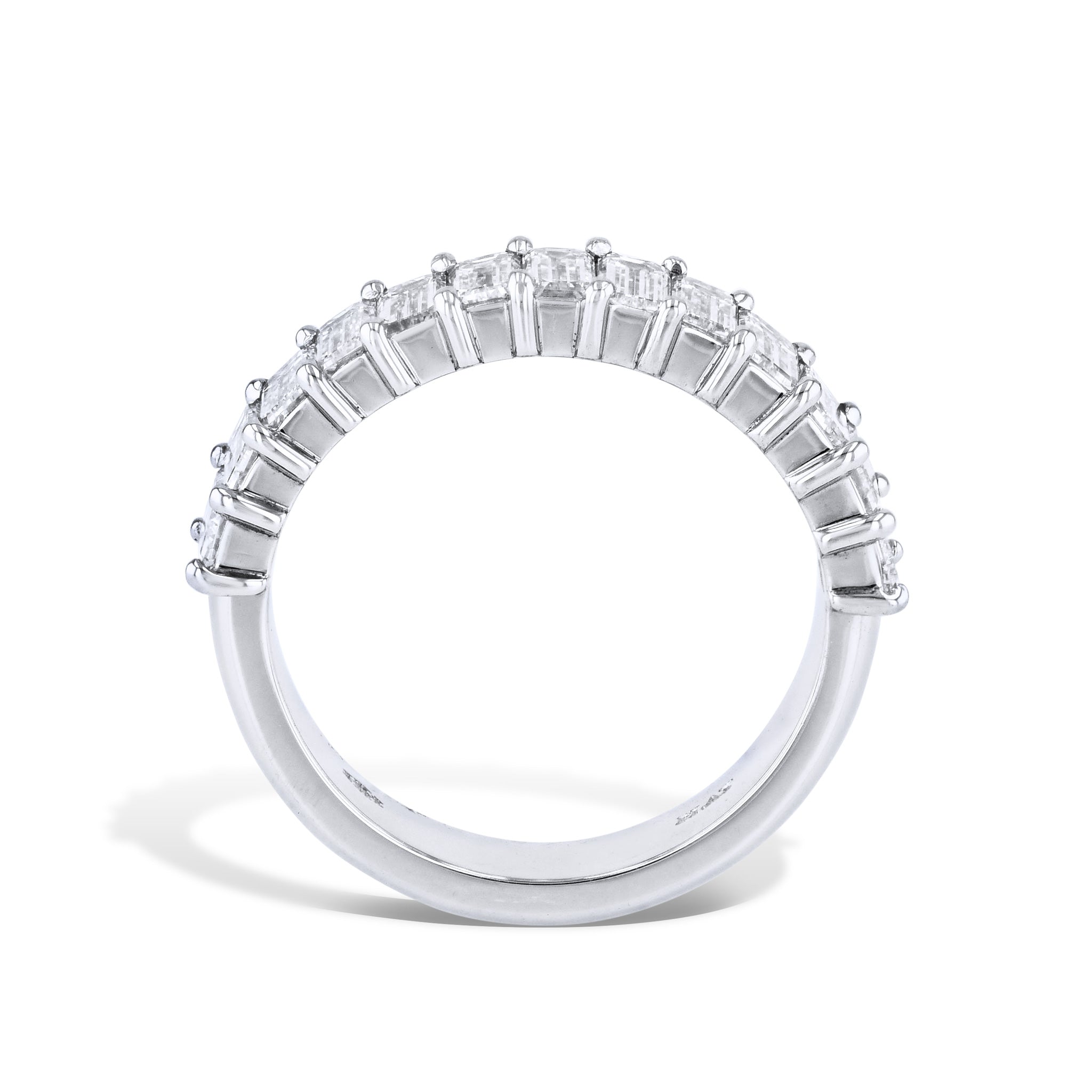 2.20ct Emerald Cut Diamond Platinum Ring Rings H&amp;H Jewels