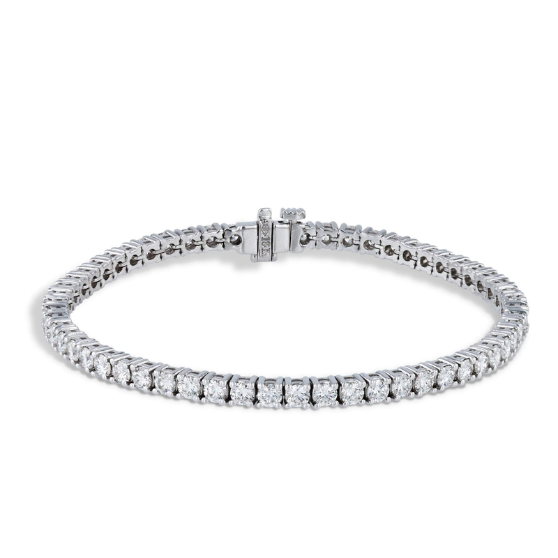 Round Brilliant Diamond White Gold Tennis Bracelet Bracelets H&H Jewels