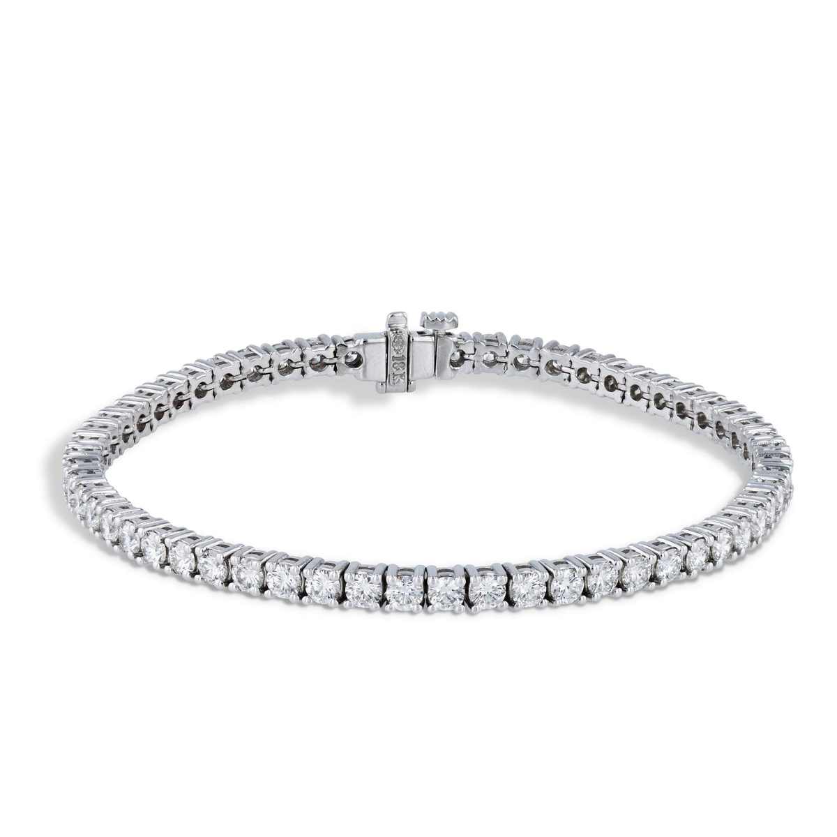Round Brilliant Diamond White Gold Tennis Bracelet Bracelets H&H Jewels
