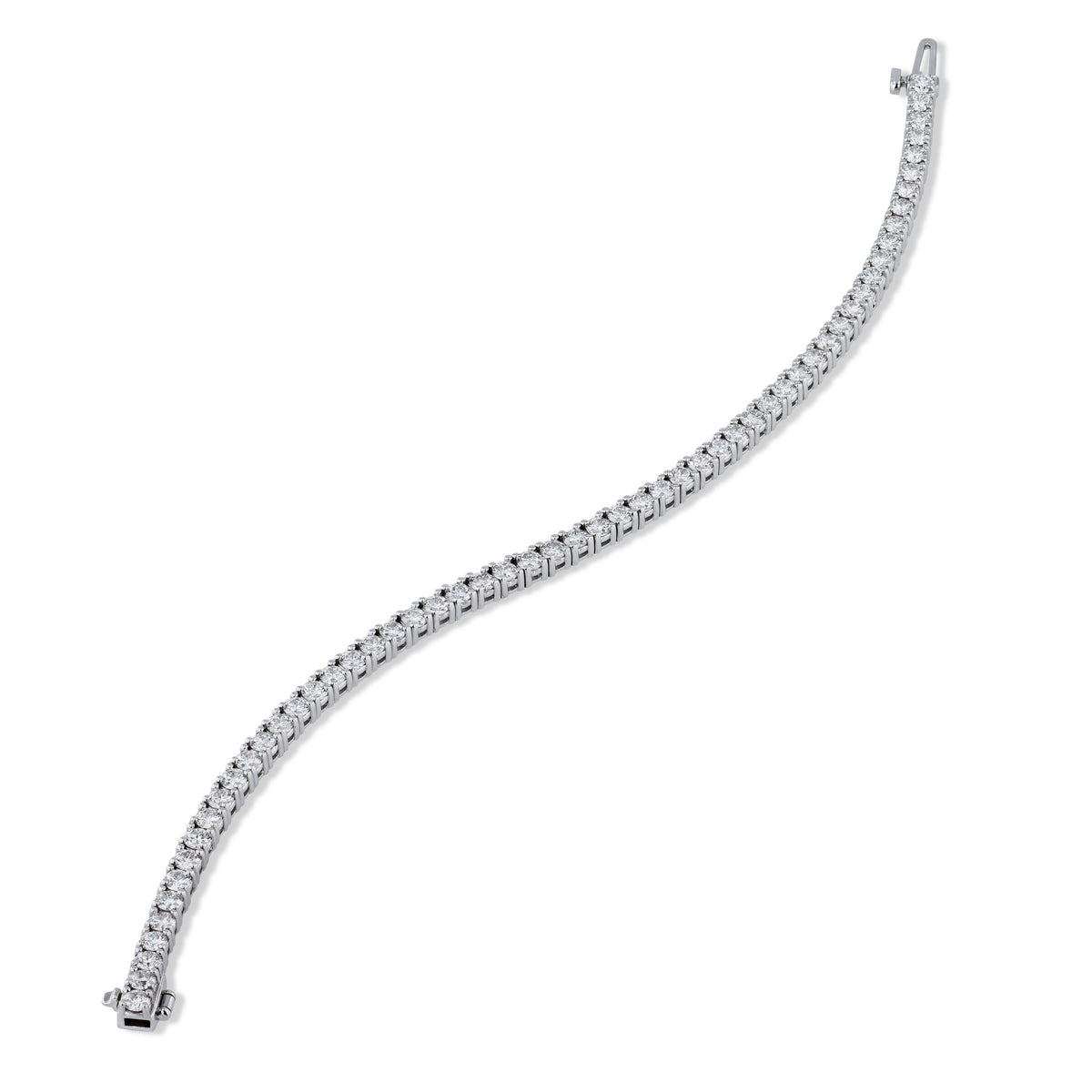 Round Brilliant Diamond White Gold Tennis Bracelet - Alternate View 1
