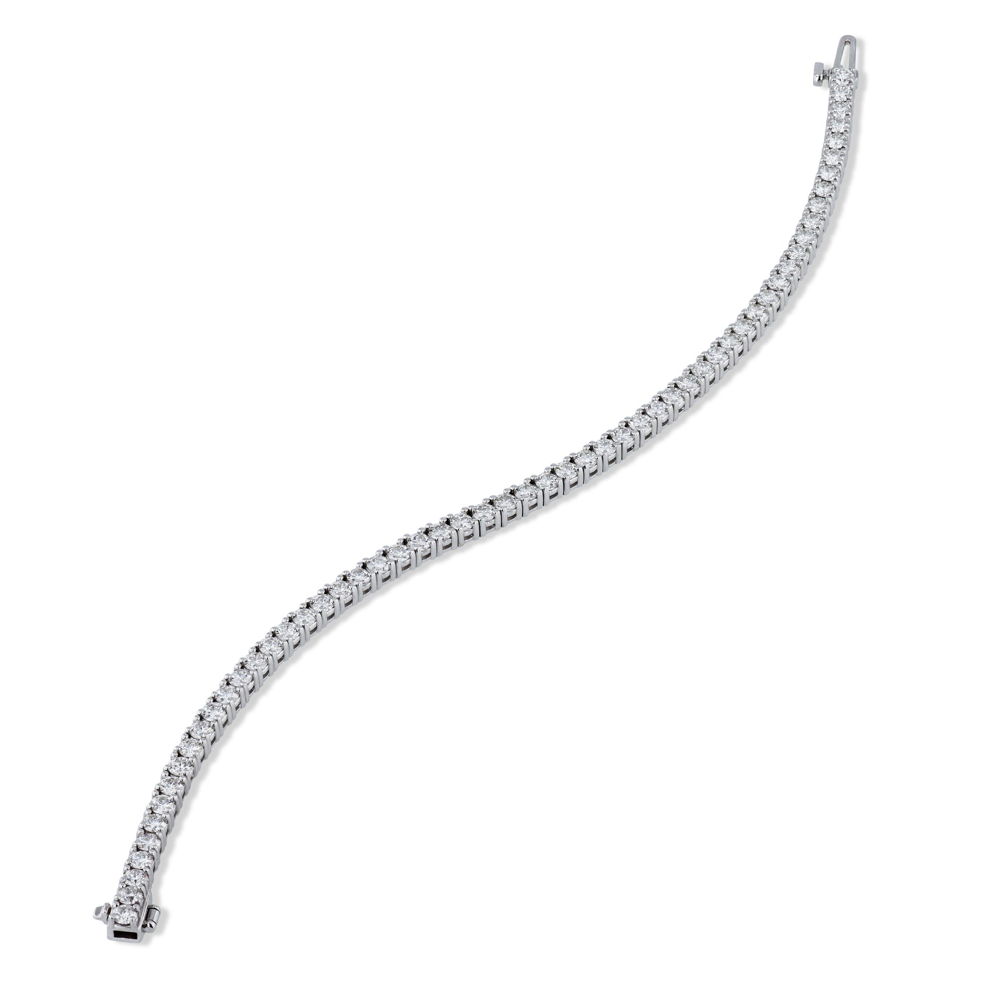 Round Brilliant Diamond White Gold Tennis Bracelet Bracelets H&amp;H Jewels