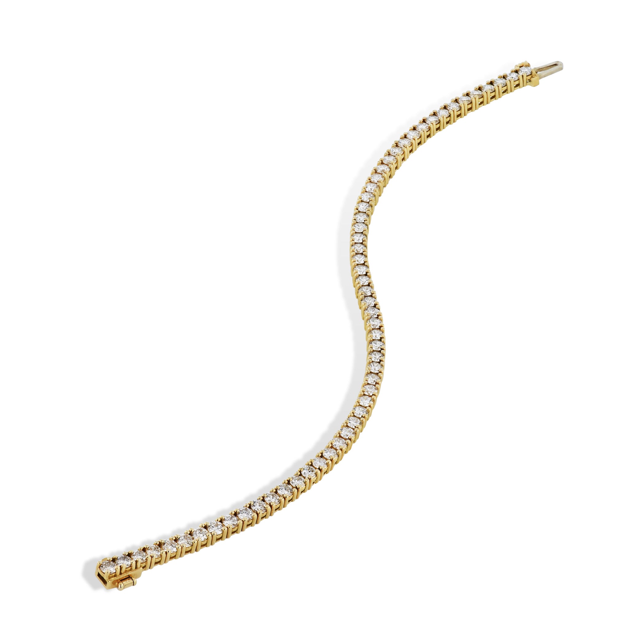 Round Diamond Yellow Gold Tennis Bracelet Bracelets H&amp;H Jewels
