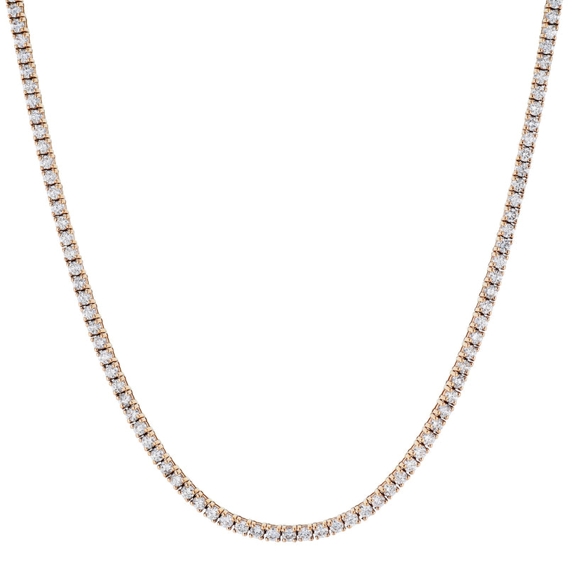 Rose Gold Diamond Tennis Necklace Necklaces H&H Jewels