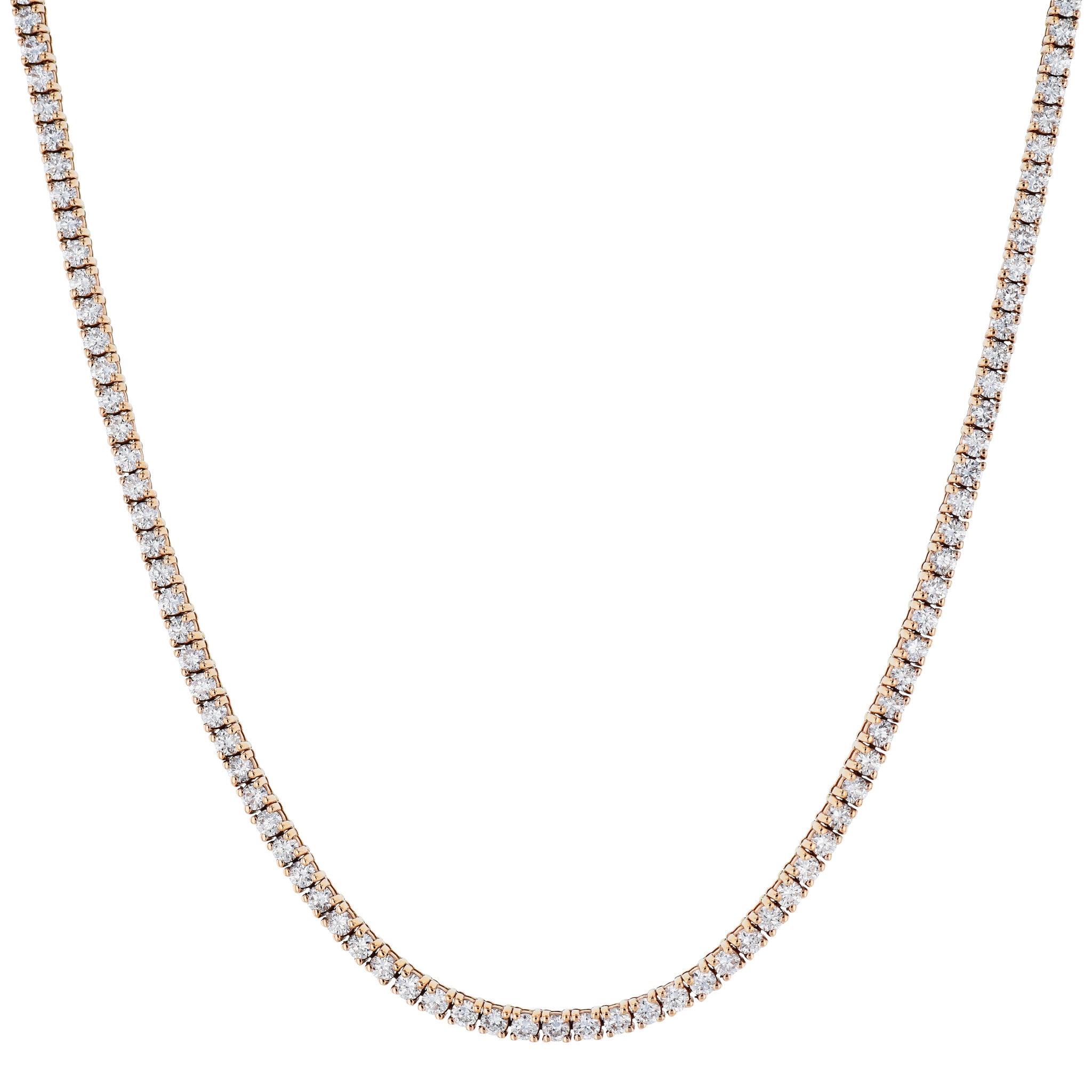 Rose Gold Diamond Tennis Necklace Necklaces H&amp;H Jewels
