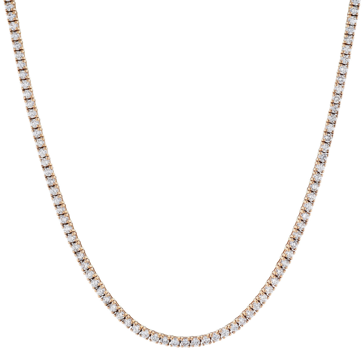 Rose Gold Diamond Tennis Necklace