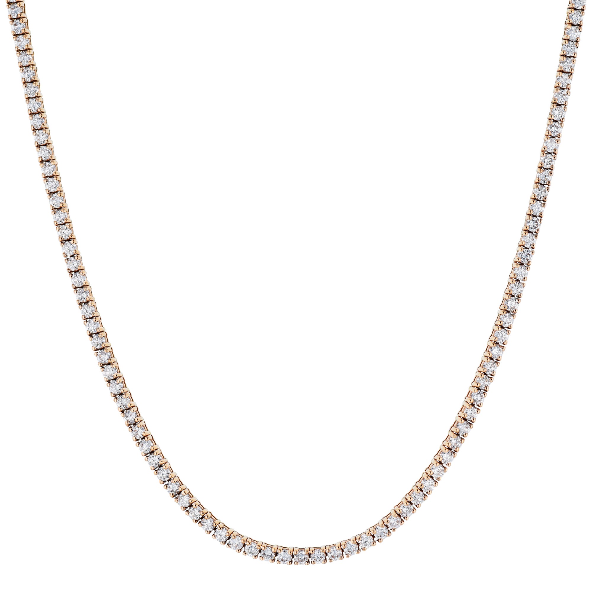 Rose Gold Diamond Tennis Necklace Necklaces H&amp;H Jewels