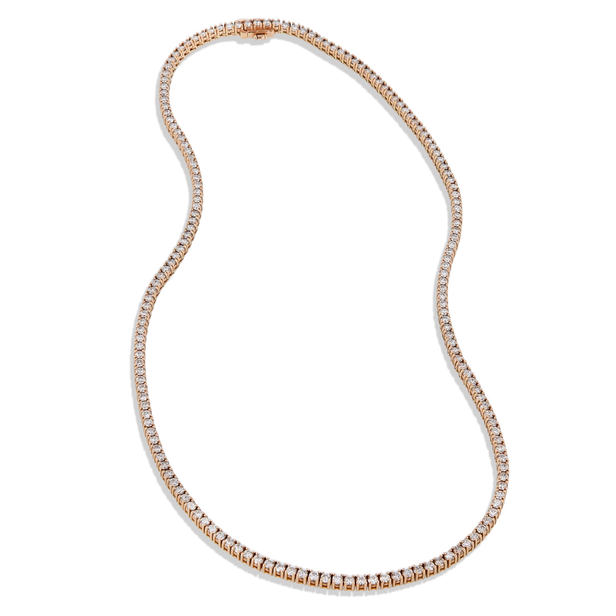 Rose Gold Diamond Tennis Necklace Necklaces H&amp;H Jewels