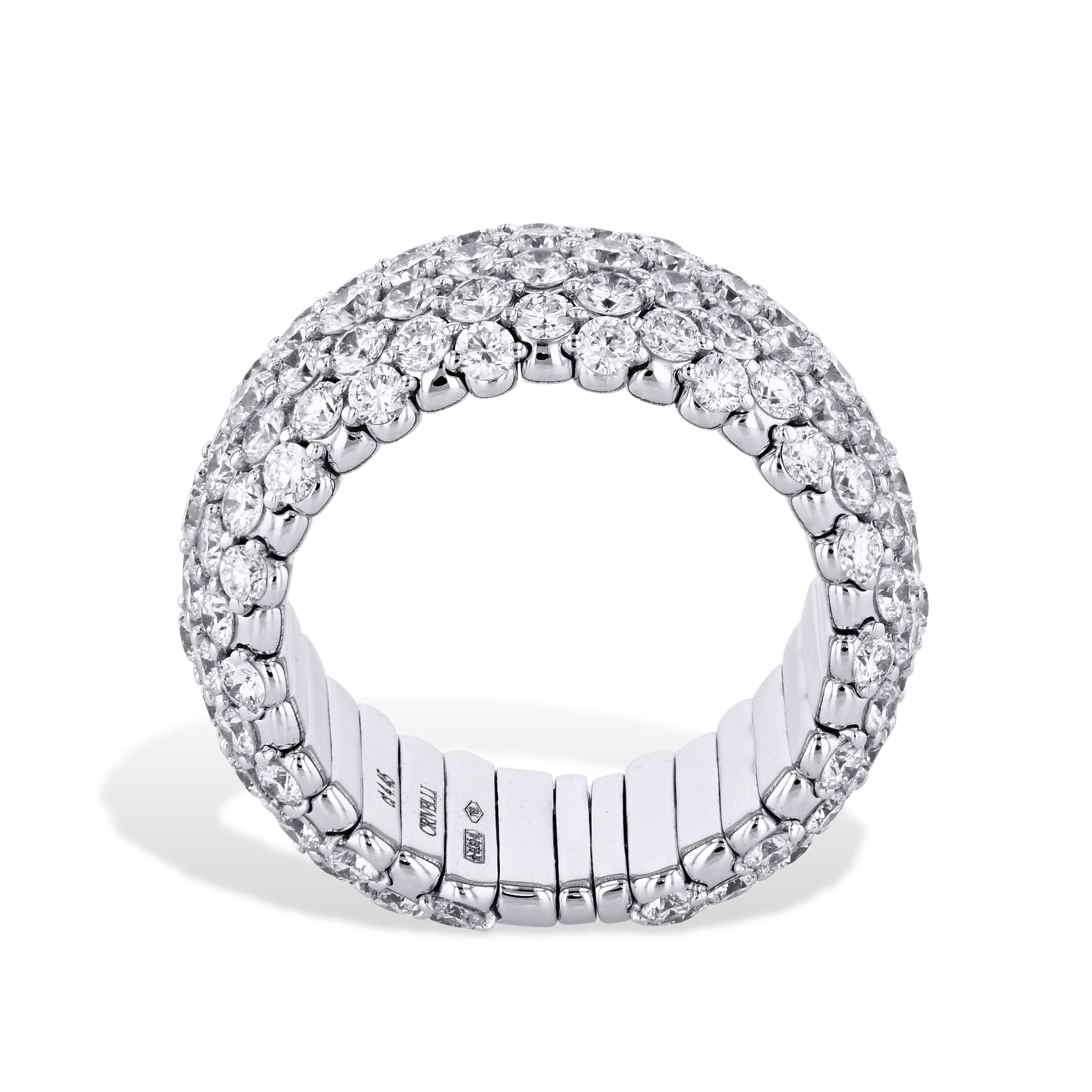 4.45ct Diamond 18K White Gold Stretch Ring Rings Curated by H
