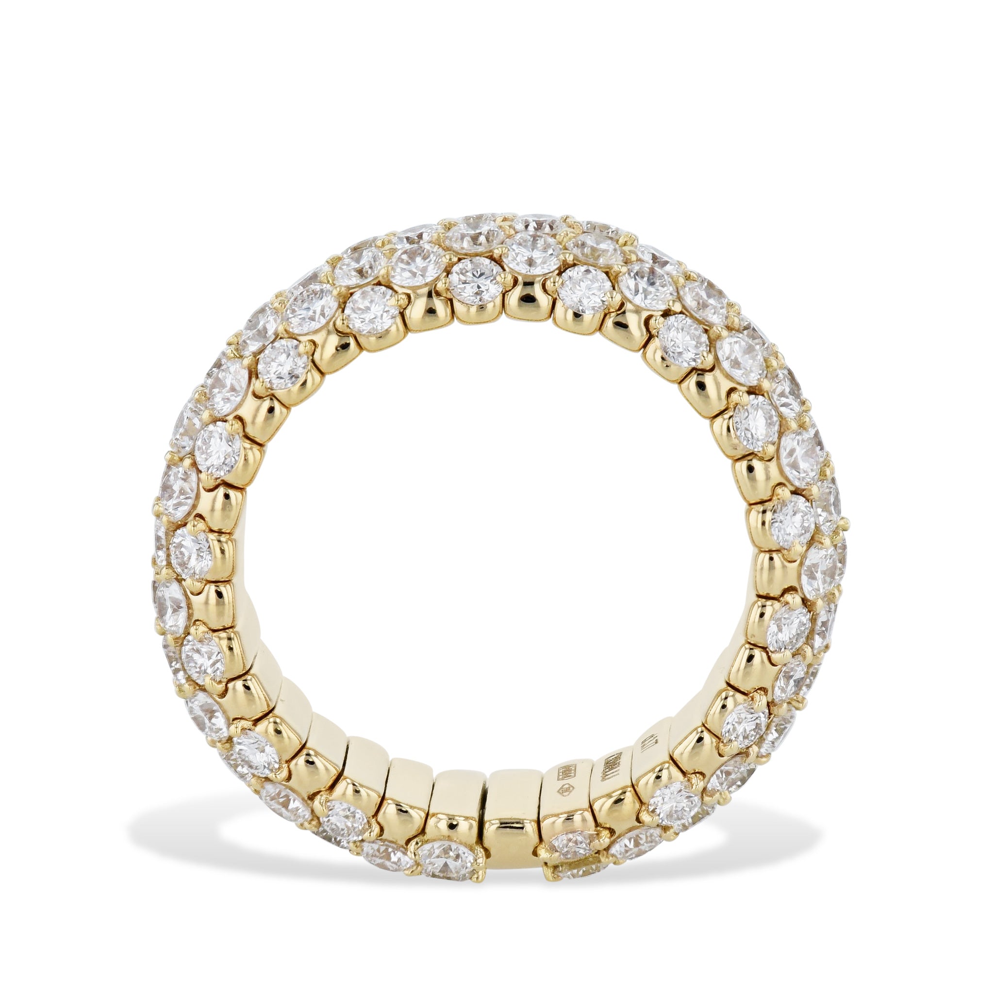 Diamond Pave 18K Yellow Gold Stretch Ring Rings Curated by H