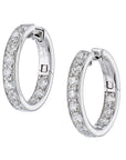 White Gold Diamond Pave Hoop Earrings Earrings Curated by H