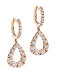 Pave Diamond Rose Gold Hoop Drop Earrings Earrings Curated by H